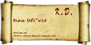 Kuna Dávid névjegykártya